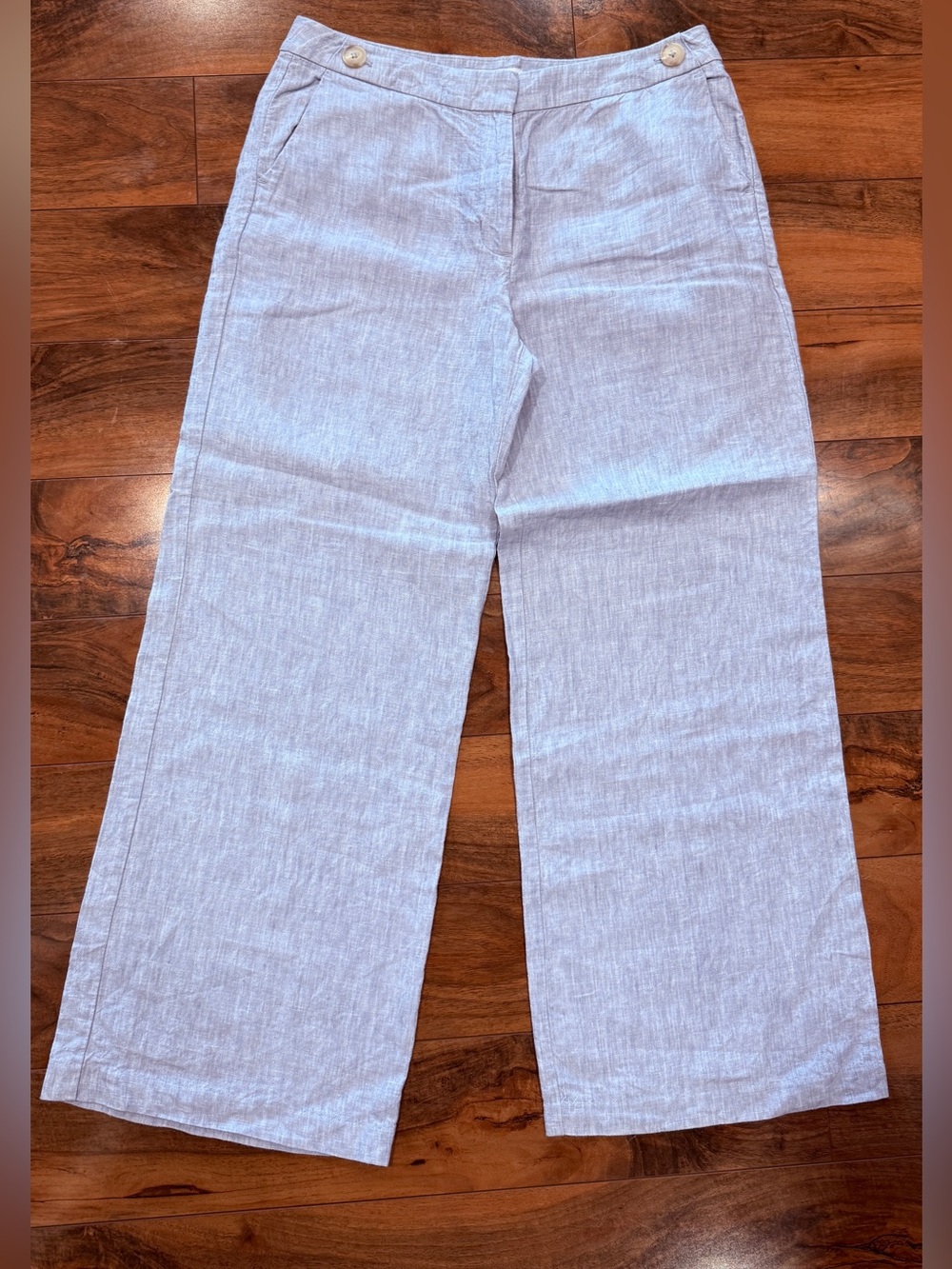 Boden wide leg linen blue sailor style pants size.  US8P